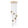 Jodelle 5 Light Cluster Pendant Polished Bronze and Glass picture on the white background