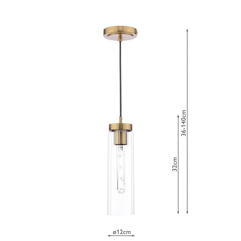 Jodelle Pendant Lighting in Polished Bronze and Glass – Elegant Modern Hanging Light Fixture for Kitchen, Dining & Living Spaces
