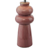 Jordana Ceramic Table Lamp Pink and Polished Chrome close view picture of the ceramic base