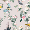 Joules Handford Garden Birds Wallpaper Antique Cream close view picture of the pattern design