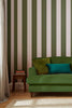 Joules Harborough Stripe Wallpaper Olive Green life style picture