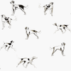 Joules Sketchy Dogs Wallpaper Cream close view picture of the pattern design