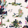 Joules Woodland Scene Wallpaper Down Grey close view picture of the pattern design