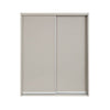 Stylish grey wardrobe storage solution with sliding doors.
