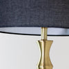 Julia Floor Lamp Gold Black close view picture of the shade and gold leg