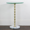 Julia Side Table Marble Gold close view picture of the gold metal leg