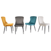 Comfortable fabric chairs for dining table with sleek legs
