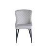 Luxurious fabric dining chairs with quilted back – Julian Dining Chair Silver.
