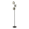 Kadience 3 Light Floor Lamp Satin Black and Smoked Glass perfect for any room