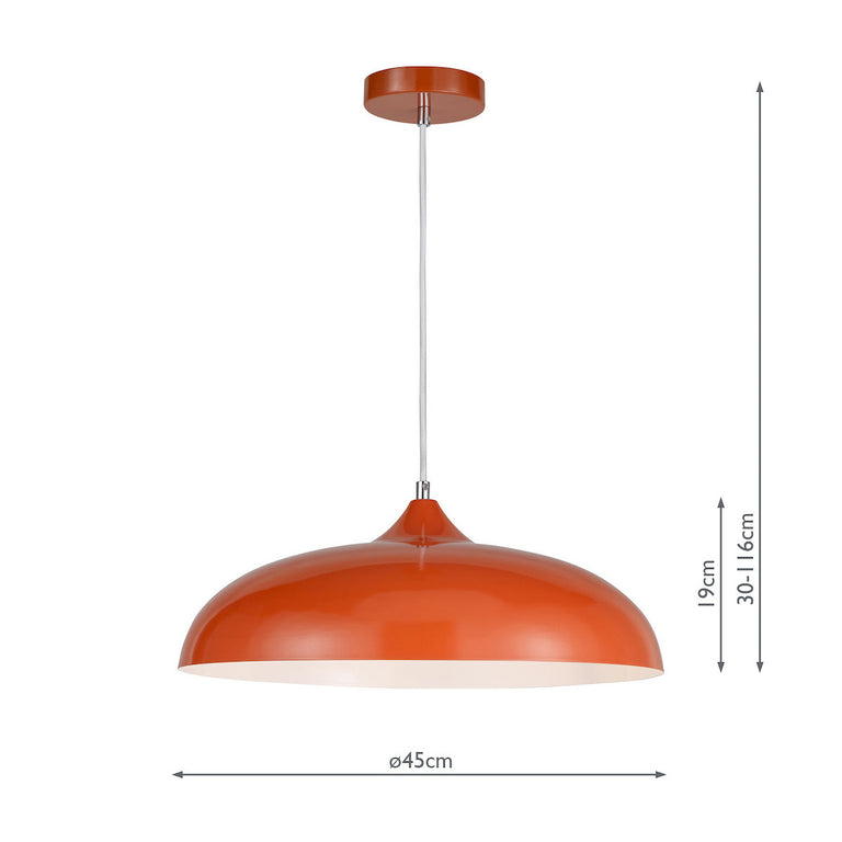 Kaelan Pendant Orange - Modern Hanging Ceiling Light