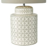Kedron Ceramic Table Lamp Grey close view picture of the ceramic base