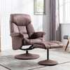 Kenmare Swivel Accent Chair Chestnut life style photo with a footstool