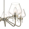 Keta 5 Light Semi Flush Satin Chrome close view picture of the glass shades