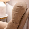 Khloe Rocking Swivel Chair with Stool Biscuit side view picture of the backrest