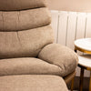 Khloe Rocking Swivel Chair With Stool Latte close view picture of the seat