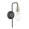 Kiefer Wall Light Black & Antique Brass picture with switched on light