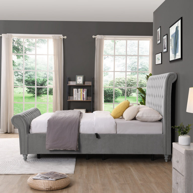 Kilkenny Ottoman King Bed Silver
