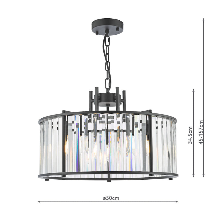 Kiran 5 Light Pendant Satin Black