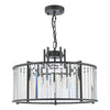 Elegant chandeliers Kiran 5 Light Pendant in satin black


