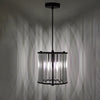 Kiran Pendant Satin Black and Crystal life style picture