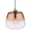 Klaxon 1 Light Pendant Ombre Copper Glass close view picture of the glass shade