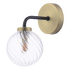 Lainey Wall Light Black/Antique Brass With Twisted Glass stylish wall light