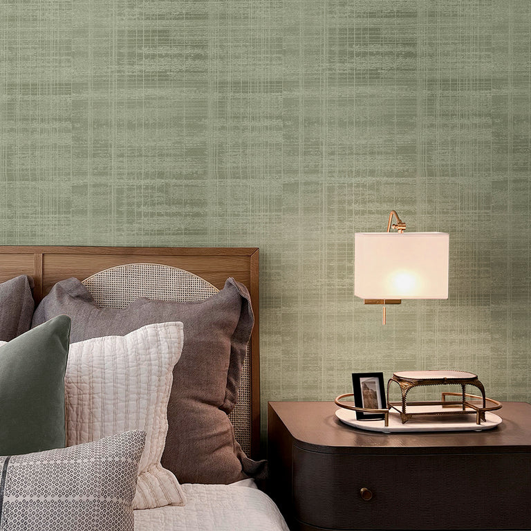 Boutique Lamont Weave Wallpaper Laurel - Modern Sage Wall Decor