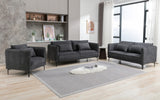 Landon Armchair Dark Grey life style photo with 2 and 3 seater sofas