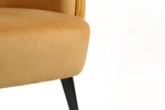 Lani Accent Chair Mustard close view picture of the clear stitching