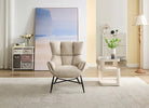 Larkin Accent Chair Beige front view life style picture