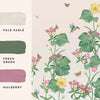 Laura Ashley Mural Llanelli Green picture with paint colors that will fit to this mural