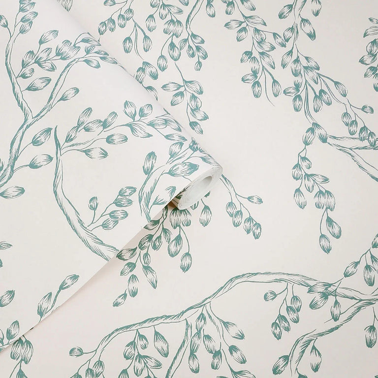 Laura Ashley Wallpaper Rainham Willow Newport Blue