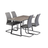 Comfortable upholstered dining chairs in sleek grey faux leather
