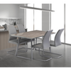 Luxurious leather dining chairs with a cantilever design
