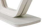 Lazzaro Coffee Table Putty close side view picture of he base with glass top and frame with integrated LED lights