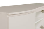Lazzaro TV Unit Putty with LED close view picture of the curved design