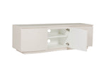 Lazzaro TV Unit Putty with LED picture with opened cabinet door