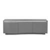 Entertainment center with built-in LED lights.