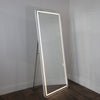 Led Modena Cheval Mirror White 170 x 70 cm with warm lights turned on