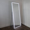 Led Modena Cheval Mirror White 170 x 70 cm with cool light turned on
