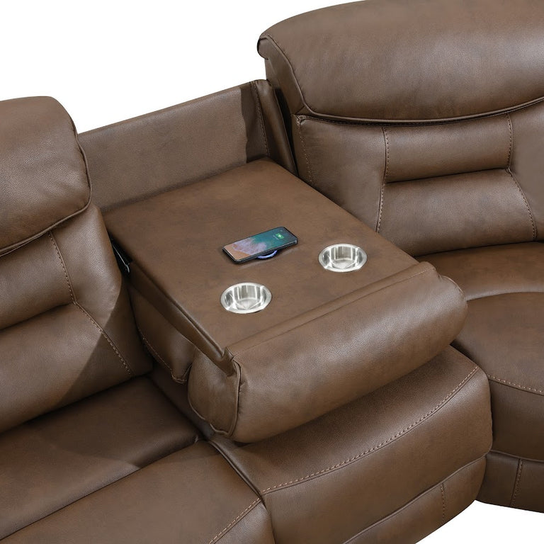 Leroy 3 Seater Sofa Electric Recliner Chestnut