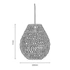 Linz Non-Electric Shade picture with a measurements