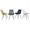 Velvet chairs for dining table with black powder-coated legs
