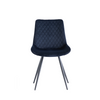 Stylish fabric dining chairs with a modern curved design

