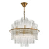 The Lukas 13 Light Pendant in Antique Gold and Clear Glass is a magnificent lighting fixture that exudes opulence and charm.