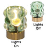 Luxe LED Lamp Bubble Green picture that compare light on and off