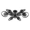 Lynette 9 Light Semi-Flush Satin Black/Black Confetti Glass perfect for modern interiors