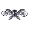 Lynette 9 Light Semi-Flush Satin Black/Smoked Glass made in a modern design