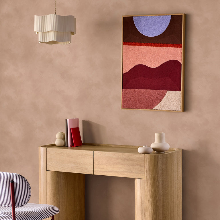 Made Shae Wallpaper Blush Limewash - Modern Plain Wall Covering