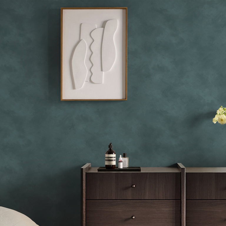 Made Shae Wallpaper Teal Limewash - Plain Wallpaper Collection by Made Shae